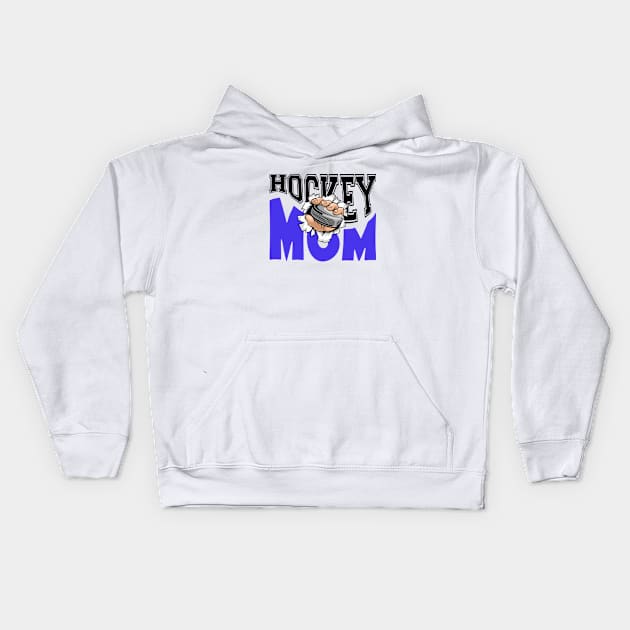 Hockey mom Kids Hoodie by Laakiiart